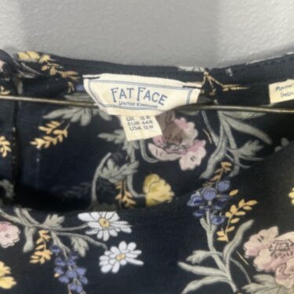 FAT FACE Short Sleeve FLORAL Bouquet DRESS SIZE US 12 R With Pockets - Picture 2 of 6